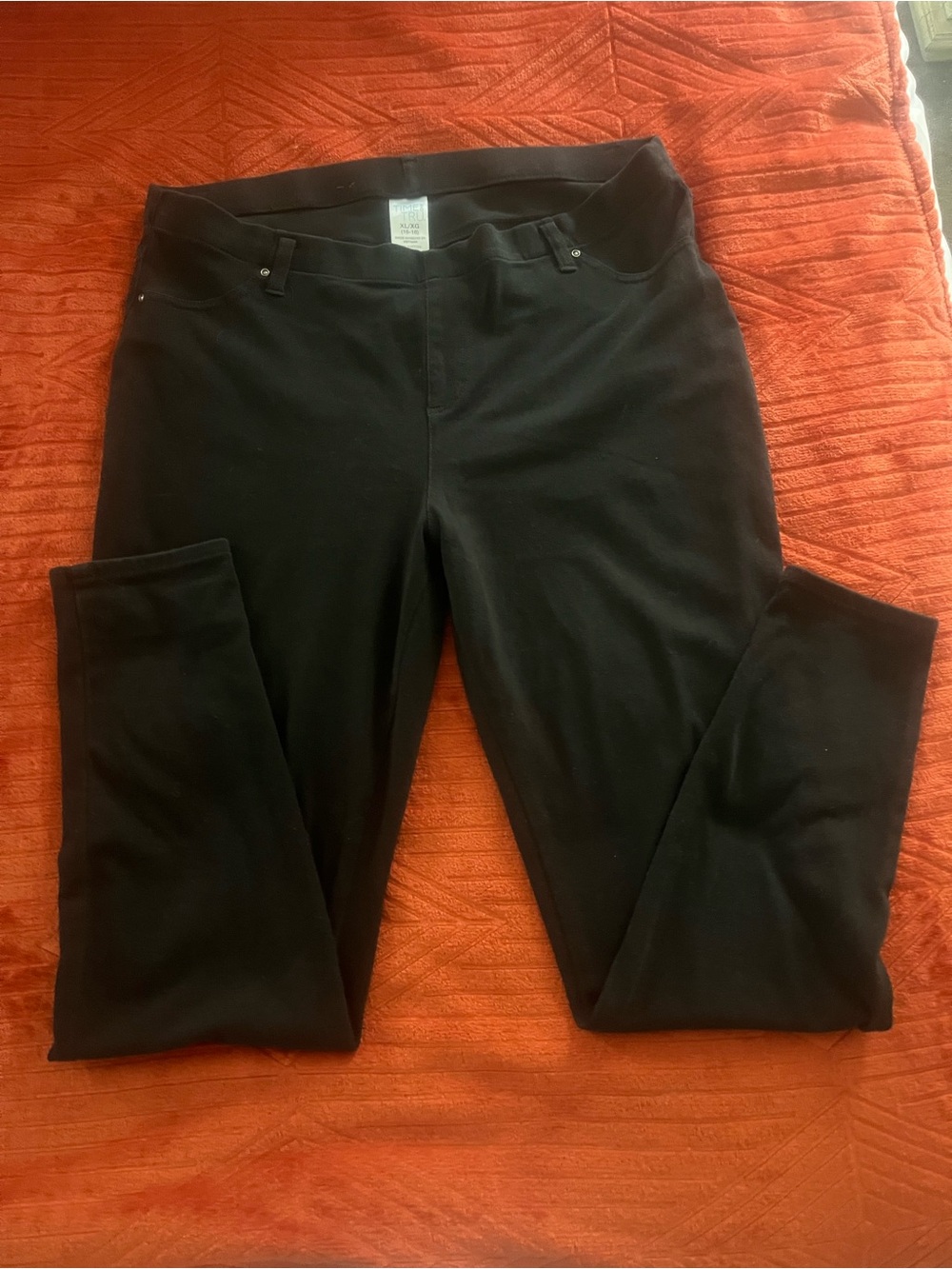 Time and Tru Black High-Rise Pull-On Pants